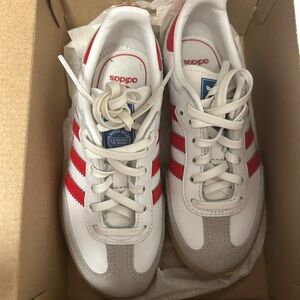 Adidas White and Red Classic Sneakers